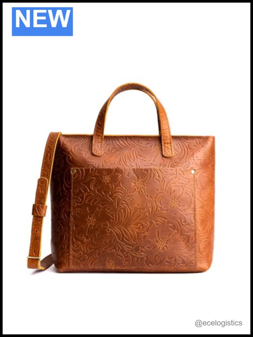Genuine Leather Crossbody Tote Bag Handmade Full Grain Zippered Shoulder